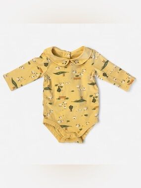 Vintage Gymboree Yellow Farm Print Long-Sleeve One-Piece